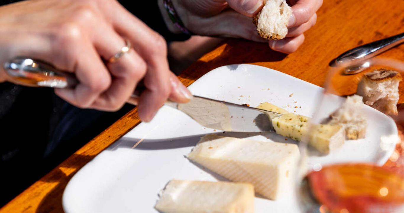 Taste the local cheeses and be surprised by the harmonious food and wine pairing