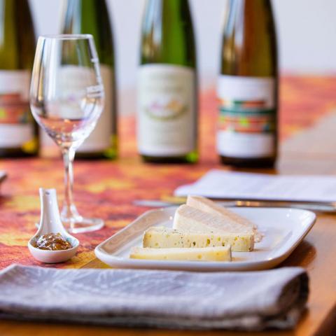A wine and cheese tasting in the winemaker's private cellar
