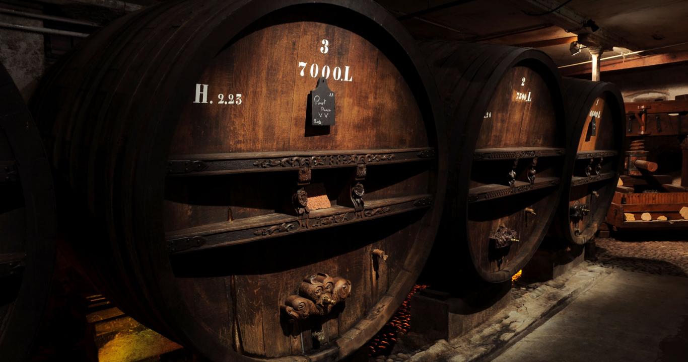 Foudres en bois au sein de la cave